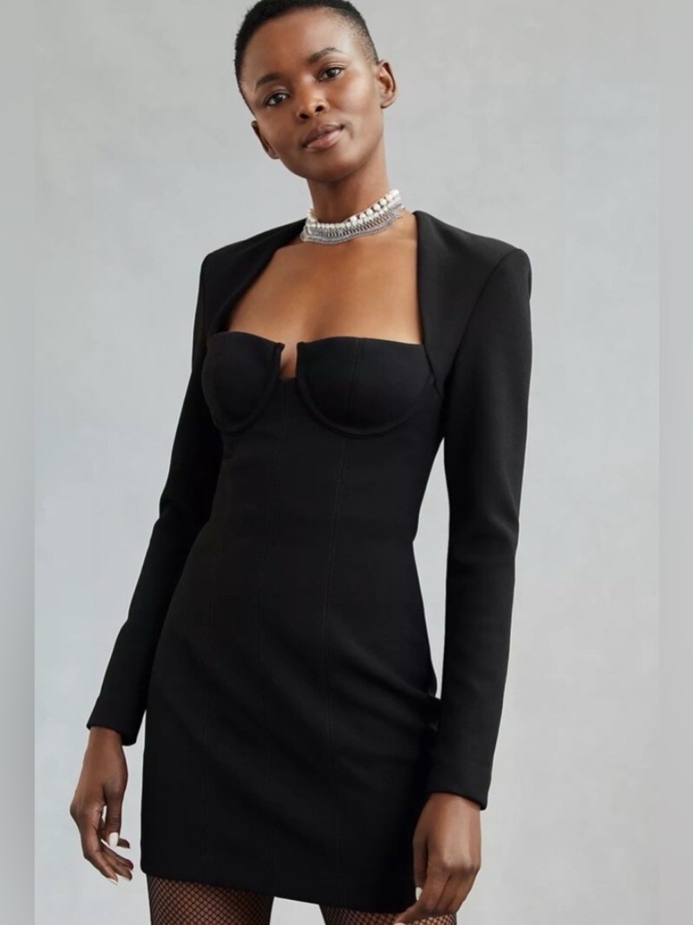 MISHA Paulita Bonded Crepe Mini Dress